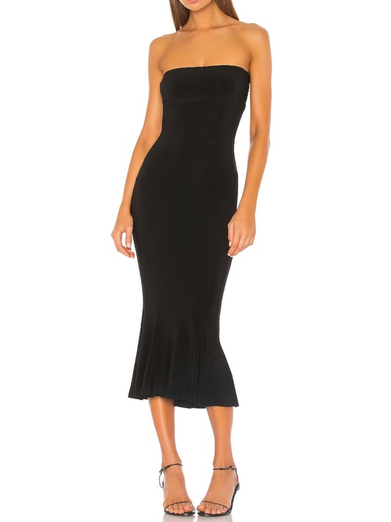 Norma Kamali Dresses & Skirts - Black Strapless Midi Dress | Norma Kamali